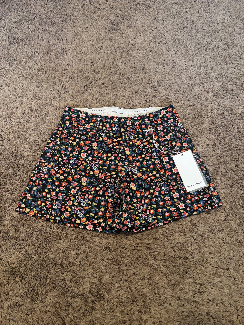 NWT Dear John Black Floral Print Shorts 24